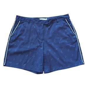 Lady Hagen Women’s Size 14 Golf Polka Dot Blue Nautical Sail Boats Shorts Summer